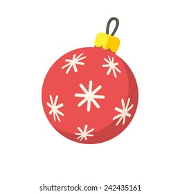 Christmas ball icon (flat design)