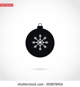 christmas ball icon, flat design best vector icon