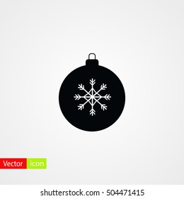 christmas ball icon, flat design best vector icon