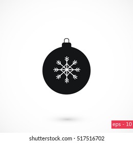 christmas ball icon, flat design best vector icon