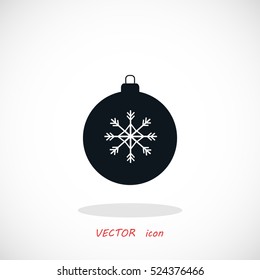 christmas ball icon, flat design best vector icon
