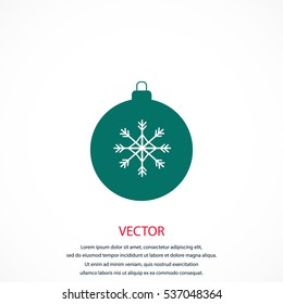 christmas ball icon, flat design best vector icon