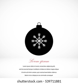 christmas ball icon, flat design best vector icon