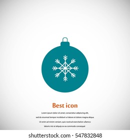 christmas ball icon, flat design best vector icon