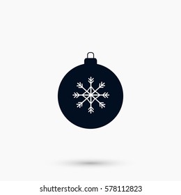 christmas ball icon, flat design best vector icon