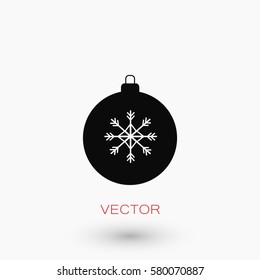 christmas ball icon, flat design best vector icon