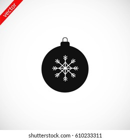 christmas ball icon, flat design best vector icon