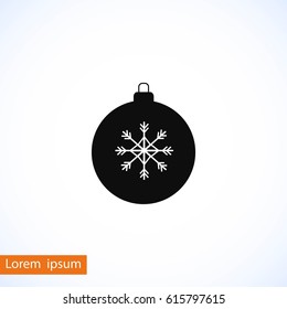 christmas ball icon, flat design best vector icon