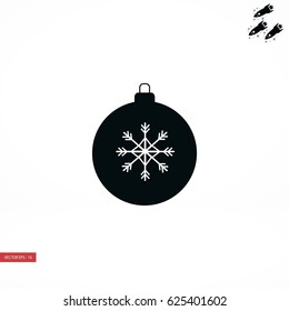christmas ball icon, flat design best vector icon