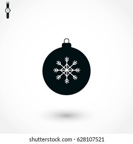 christmas ball icon, flat design best vector icon