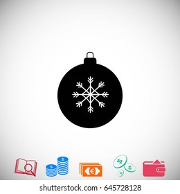 christmas ball icon, flat design best vector icon