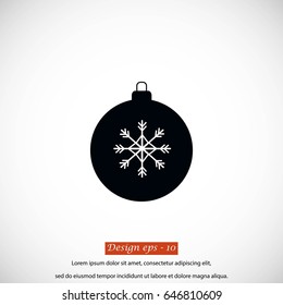 christmas ball icon, flat design best vector icon