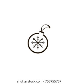 Christmas ball icon. flat design