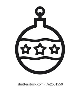 christmas ball icon, flat design best vector icon 