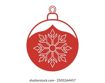 Christmas ball icon, Flat style, logo, vector illustration.