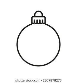 Christmas ball icon. Happy New Year, Xmas holiday celebration, winter. Vector illustration.