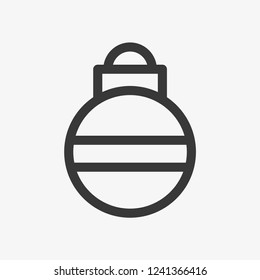 Christmas ball icon isolated on background. Bauble symbol modern, simple, vector, icon for website design, mobile app, ui. Vector Illustration