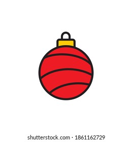 Christmas ball icon isolated on white background