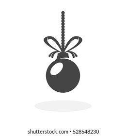 Christmas ball icon isolated on white background. Christmas ball vector logo. Flat design style. Modern vector pictogram for web graphics - stock vector