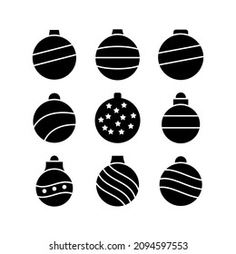 christmas ball icon or logo isolated sign symbol vector illustration - Collection of high quality black style vector icons
