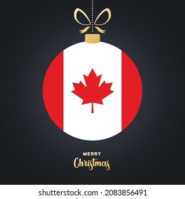 Christmas ball icon. Merry Christmas and a Happy New Year concept. Holiday in Canada. Vector EPS 10. Isolated on white background.