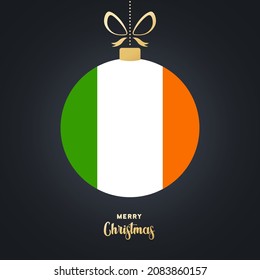 Christmas ball icon. Merry Christmas and a Happy New Year concept. Holiday in Ireland. Vector EPS 10. Isolated on white background.