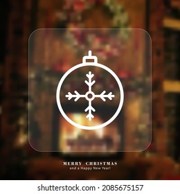 Christmas ball icon. Merry Christmas and a Happy New Year greating card. New Year's mood. Vector EPS 10. Isolated on decor background.