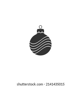 Christmas ball icon in modern flat style sign. Vector