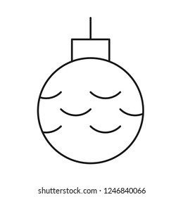 Christmas ball icon. New year tree toy vector sign. Hanging xmas bauble toy ball icon. Decorative tree toy vector symbol. Christmas bauble ball linear icon