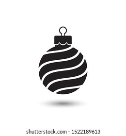 Christmas ball icon on white. Vector