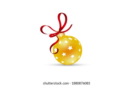 Christmas ball icon on white background flat vector image
