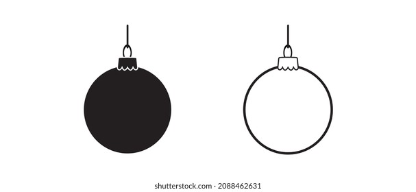 Christmas ball icon. Simple flat vector sign.