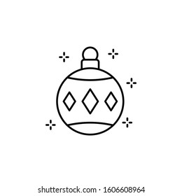 Christmas, ball icon. Simple line, outline vector of new year icons for ui and ux, website or mobile application