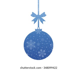 christmas ball christmas icon with snow