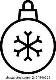icono de bola de navidad. Diseño de estilo lineal delgado aislado sobre fondo blanco
