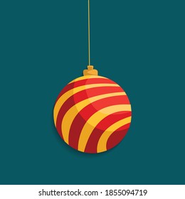 christmas ball icon. christmas tree toy. christmas tree bauble isolated vector flat illustration. design element