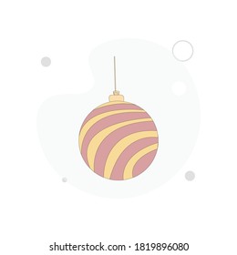 christmas ball icon. christmas tree vector flat illustration on white background