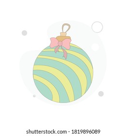 christmas ball icon. christmas tree vector flat illustration on white background