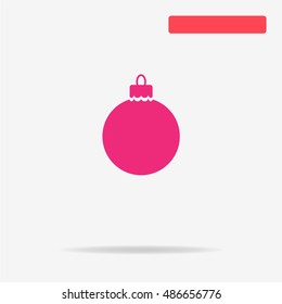 Christmas ball icon. Vector concept illustration for design.