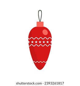 Christmas ball icon. Vector holiday symbols are isolated on a white background in a flat design. Cartoon color illustration. Happy New Year