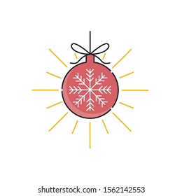 Christmas ball icon vector illustration isolated on white background. Christmas ball icon in trendy design style. Christmas ball vector icon modern and simple flat symbol for website, logo, app.