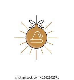 Christmas ball icon vector illustration isolated on white background. Christmas ball icon in trendy design style. Christmas ball vector icon modern and simple flat symbol for website, logo, app.