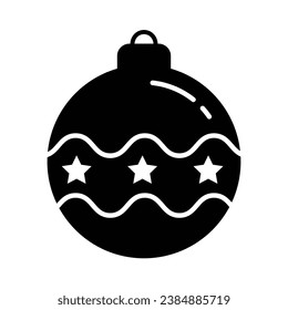 Christmas Ball Icon Vector Illustration Isolated on Transparent Background. Use for Xmas, Decoration, Greeting Card Etc.