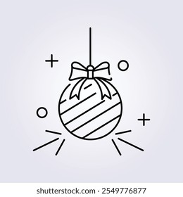 christmas ball icon vector illustration design, template element xmas symbol sticker design