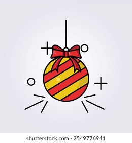 christmas ball icon vector illustration design, template element xmas symbol sticker design