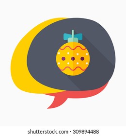 Christmas ball icon, vector illustration. Flat design style with long shadow,eps10