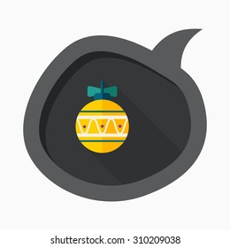 Christmas ball icon, vector illustration. Flat design style with long shadow,eps10