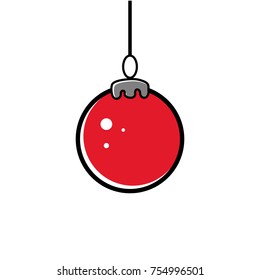 Christmas ball icon vector illustration