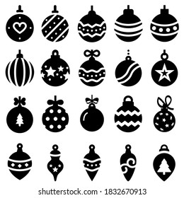 Christmas ball icon vector set. christmas toy illustration sign collection. new Year symbol.