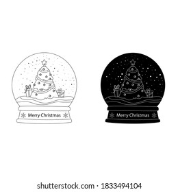 Juego de vectores de icono de bola de Navidad. colección de señas de ilustración de christmas de juguete. símbolo de Año Nuevo.